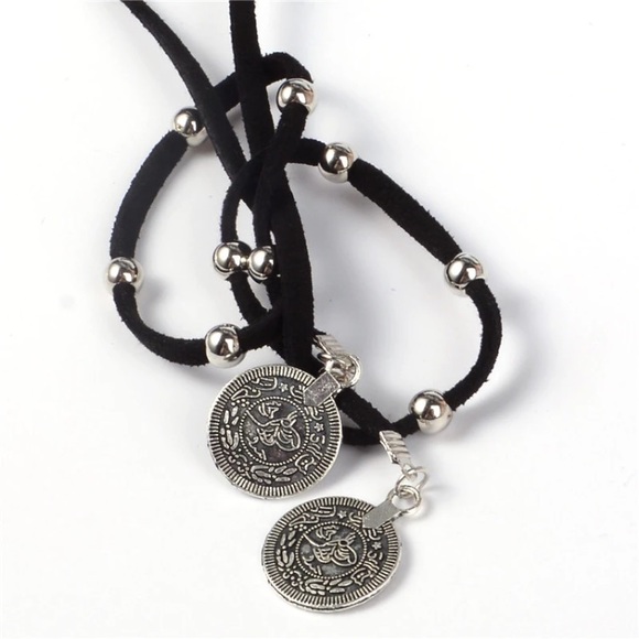 New! Bohemian Beaded Black Cord Choker - Picture 5 of 9